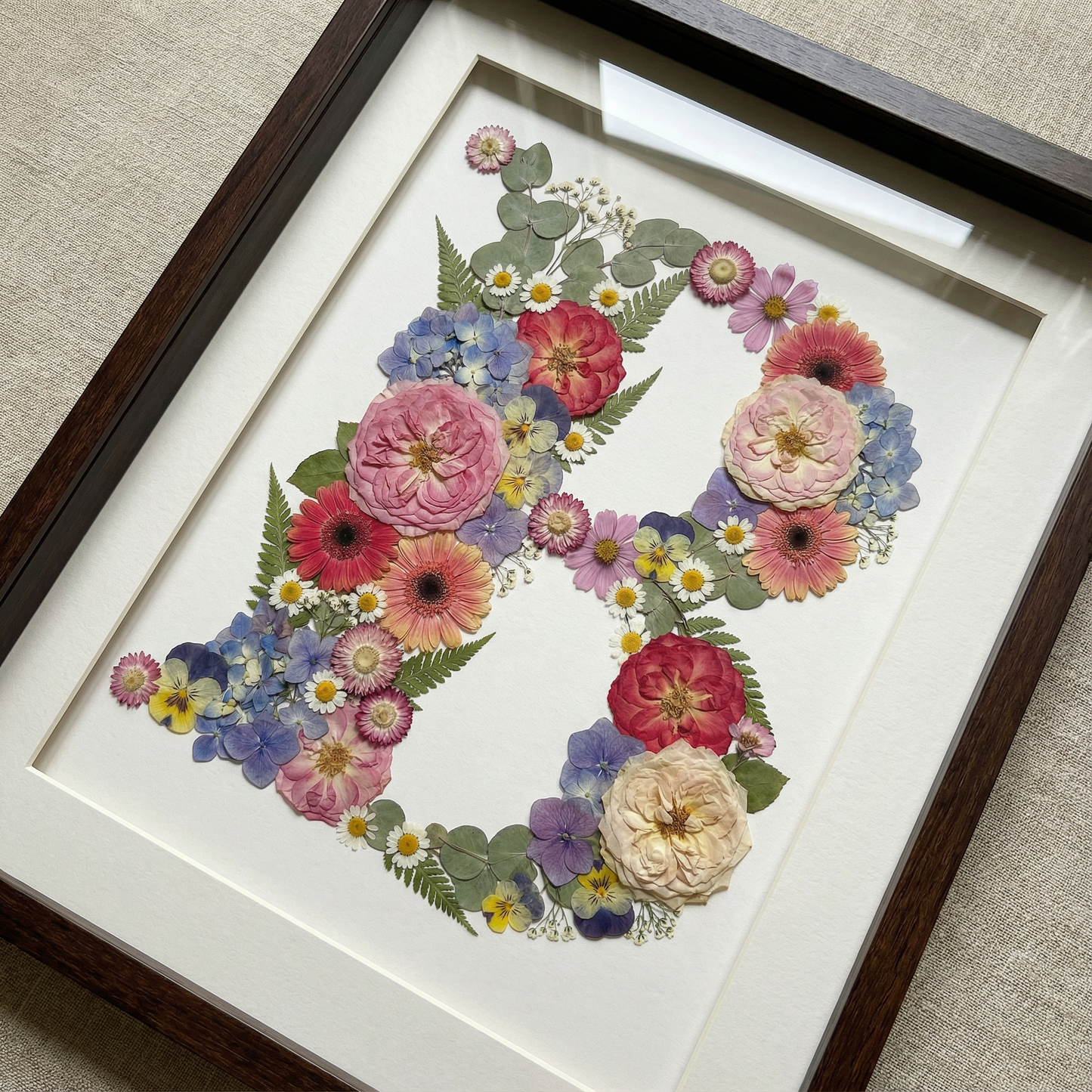 Personalisiertes Blumenmonogramm