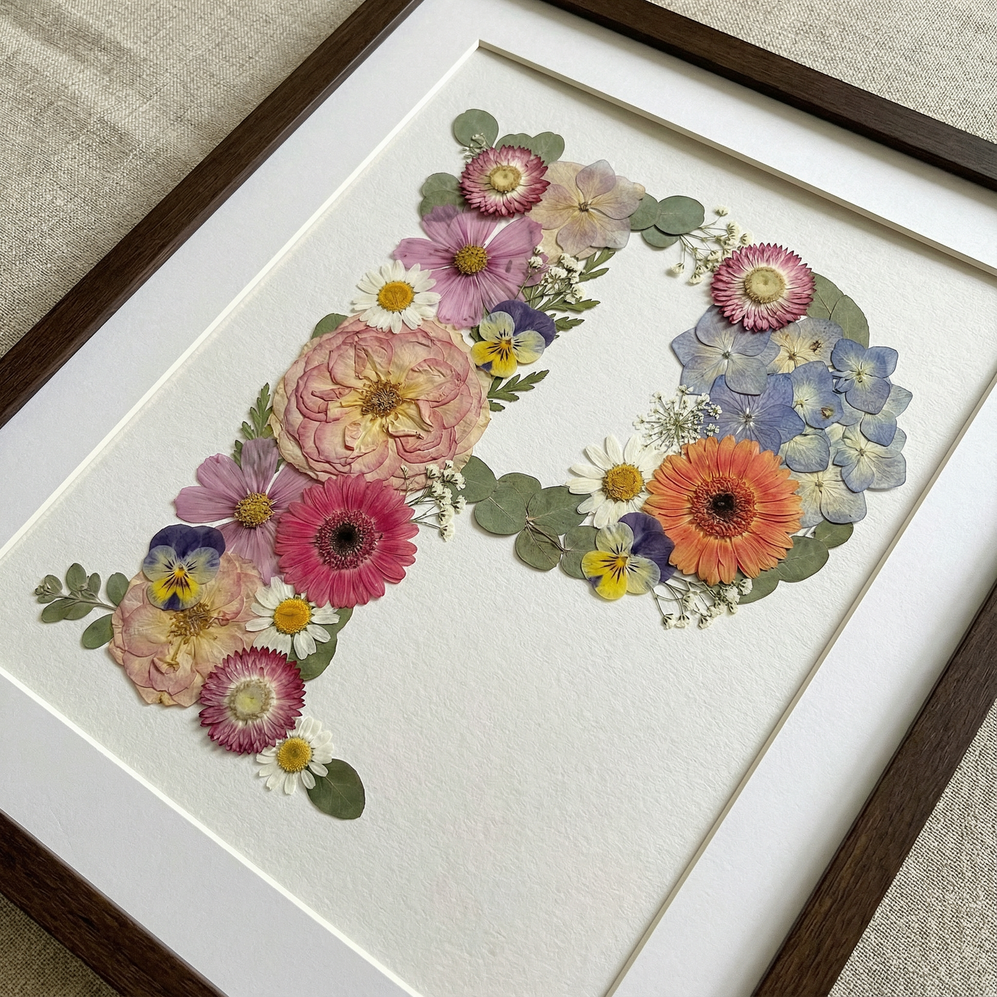 Personalisiertes Blumenmonogramm