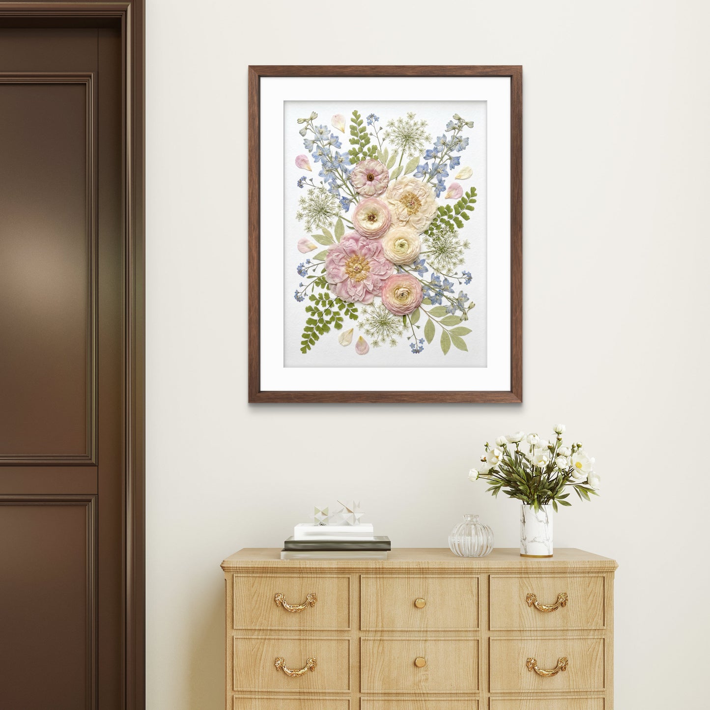 Blüten in Rosa und Blau