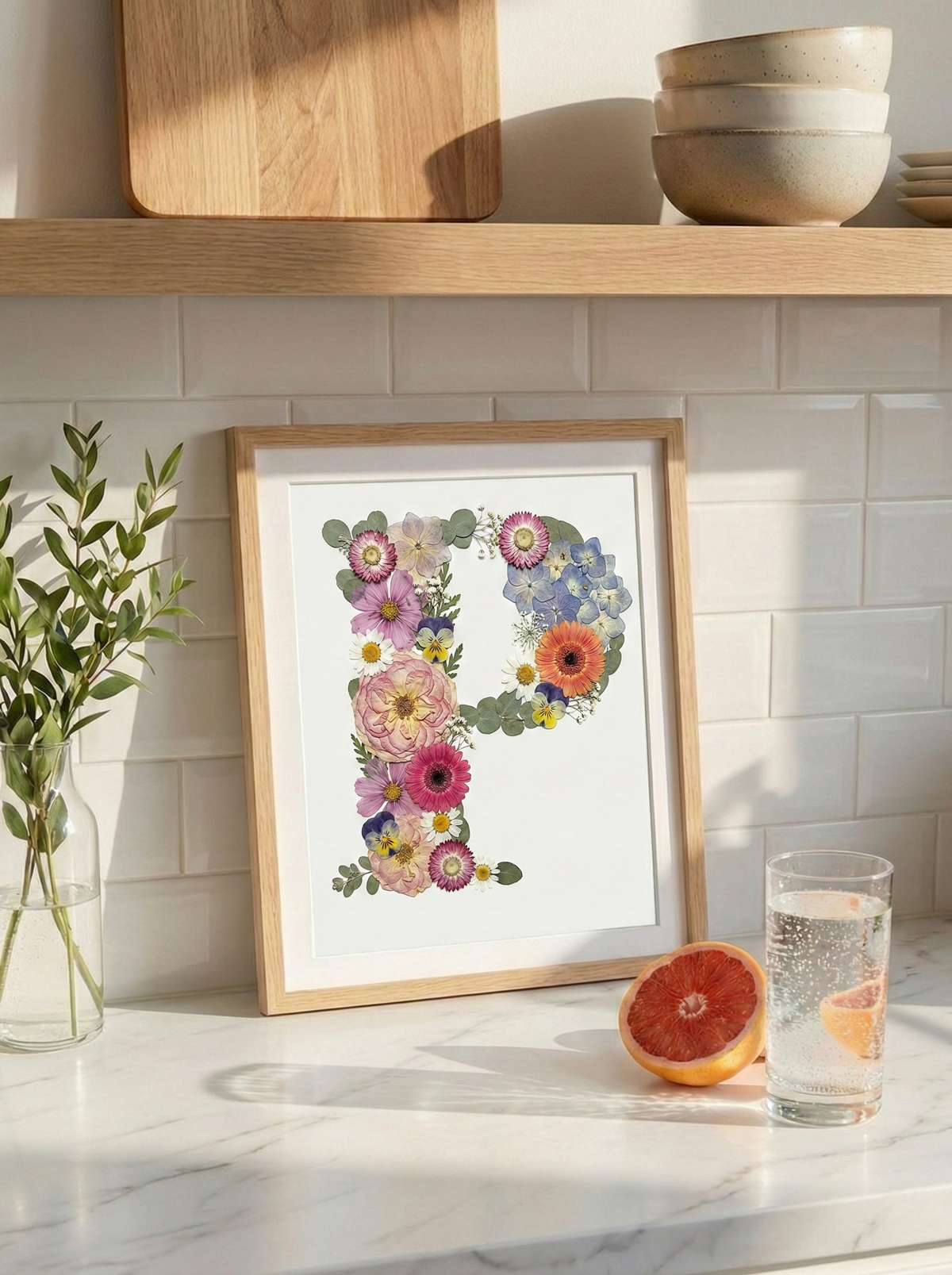Personalisiertes Blumenmonogramm