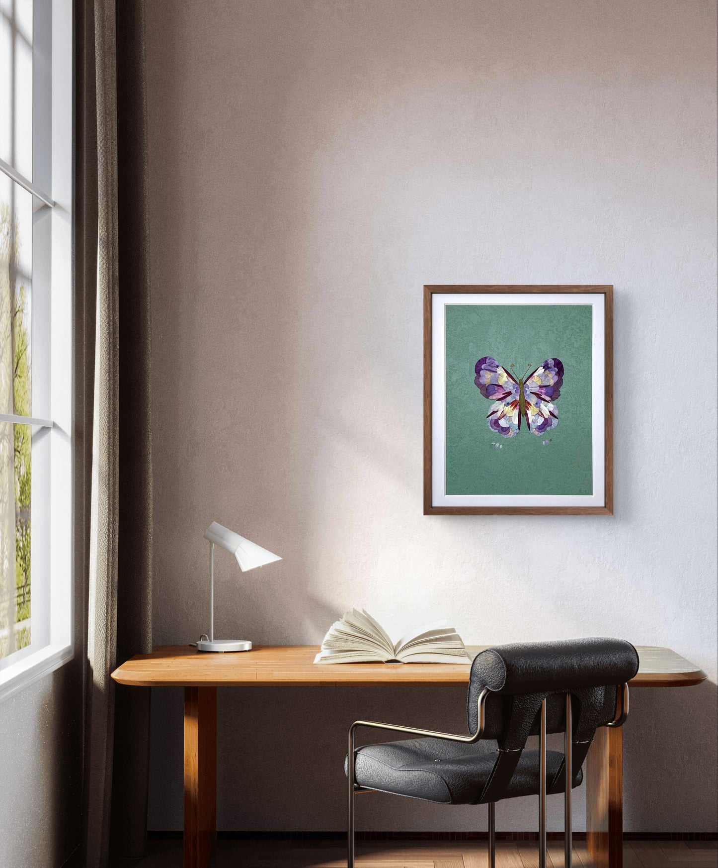 Kunstwerk aus echten Blütenblättern – Schmetterling