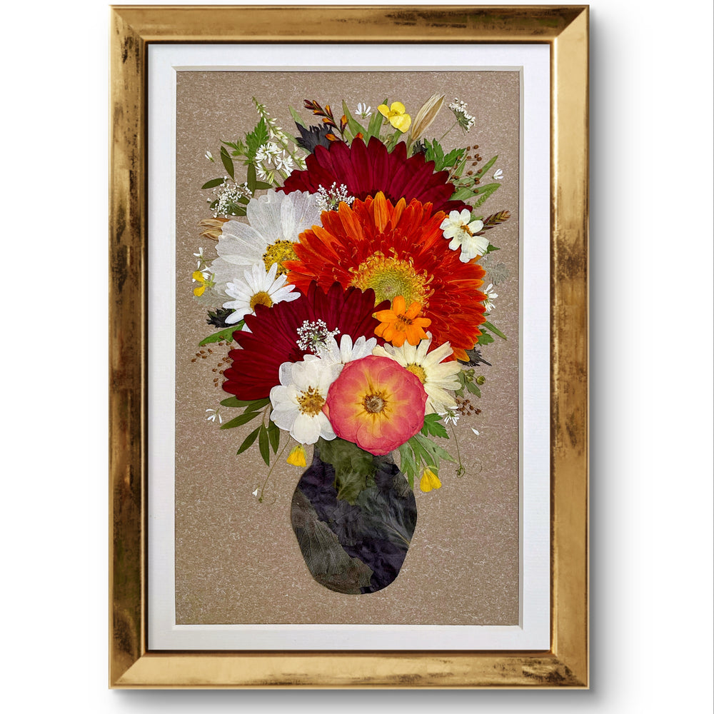 Vintage-Bilderrahmen – Blume in Vase
