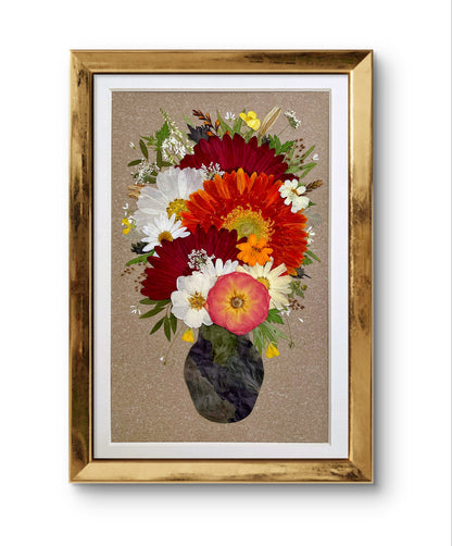 Vintage-Bilderrahmen – Blume in Vase