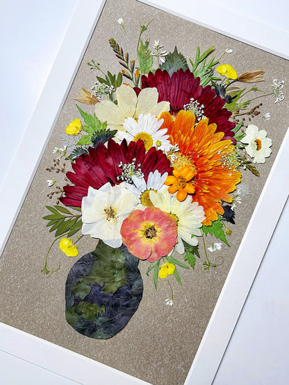 Vintage-Bilderrahmen – Blume in Vase