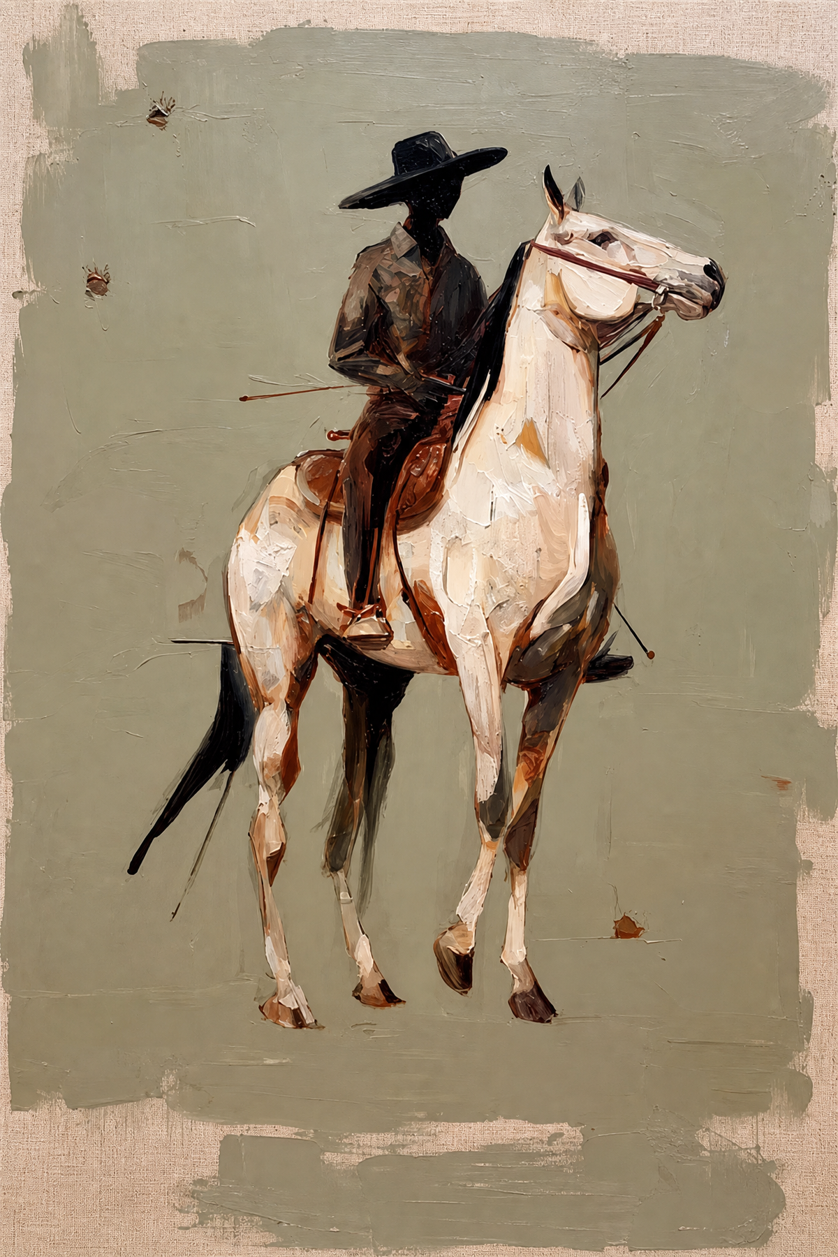 Vaquero on White Horse