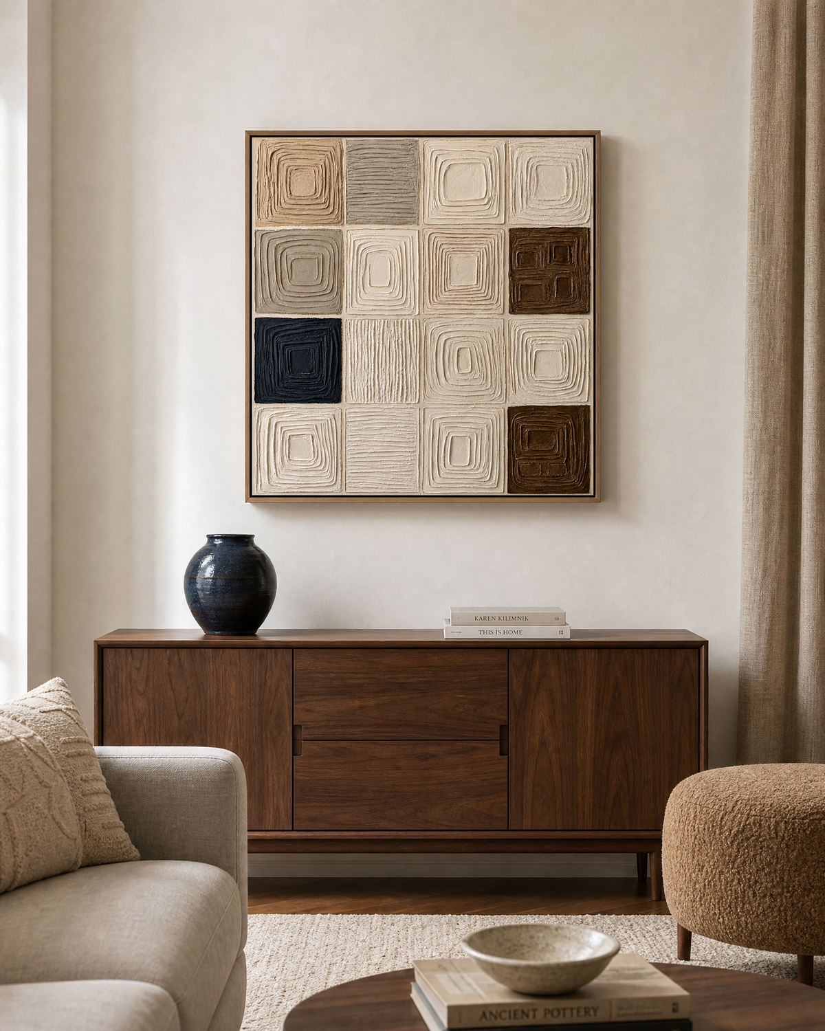 Concentric Grid in Neutral Tones