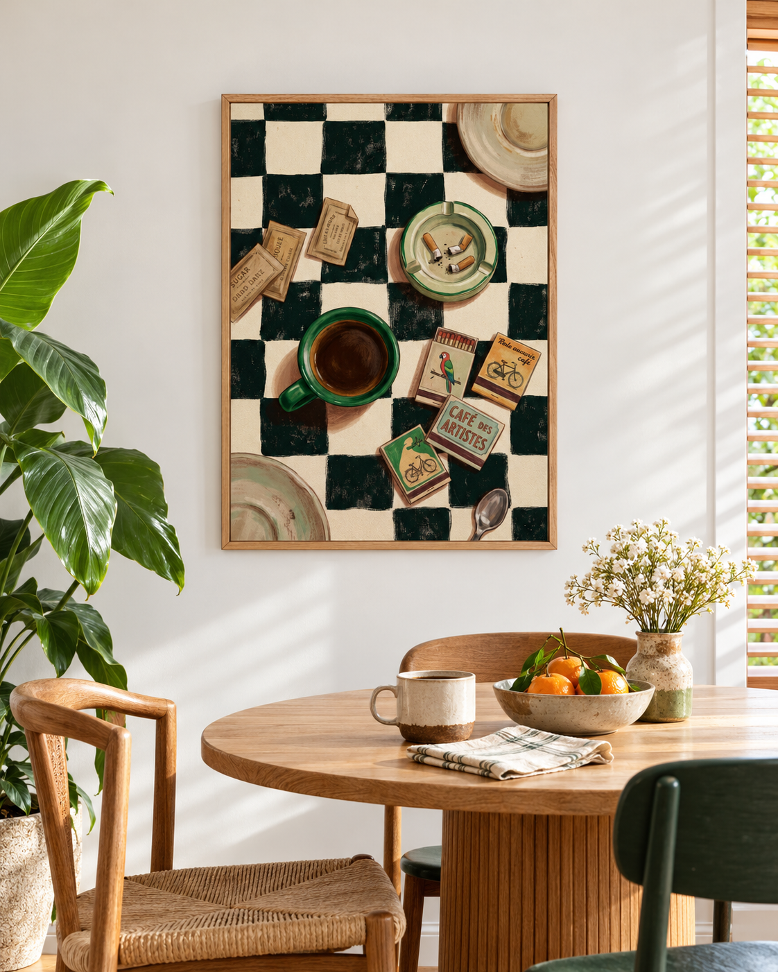 Café Checkers — Coffee Table Still Life