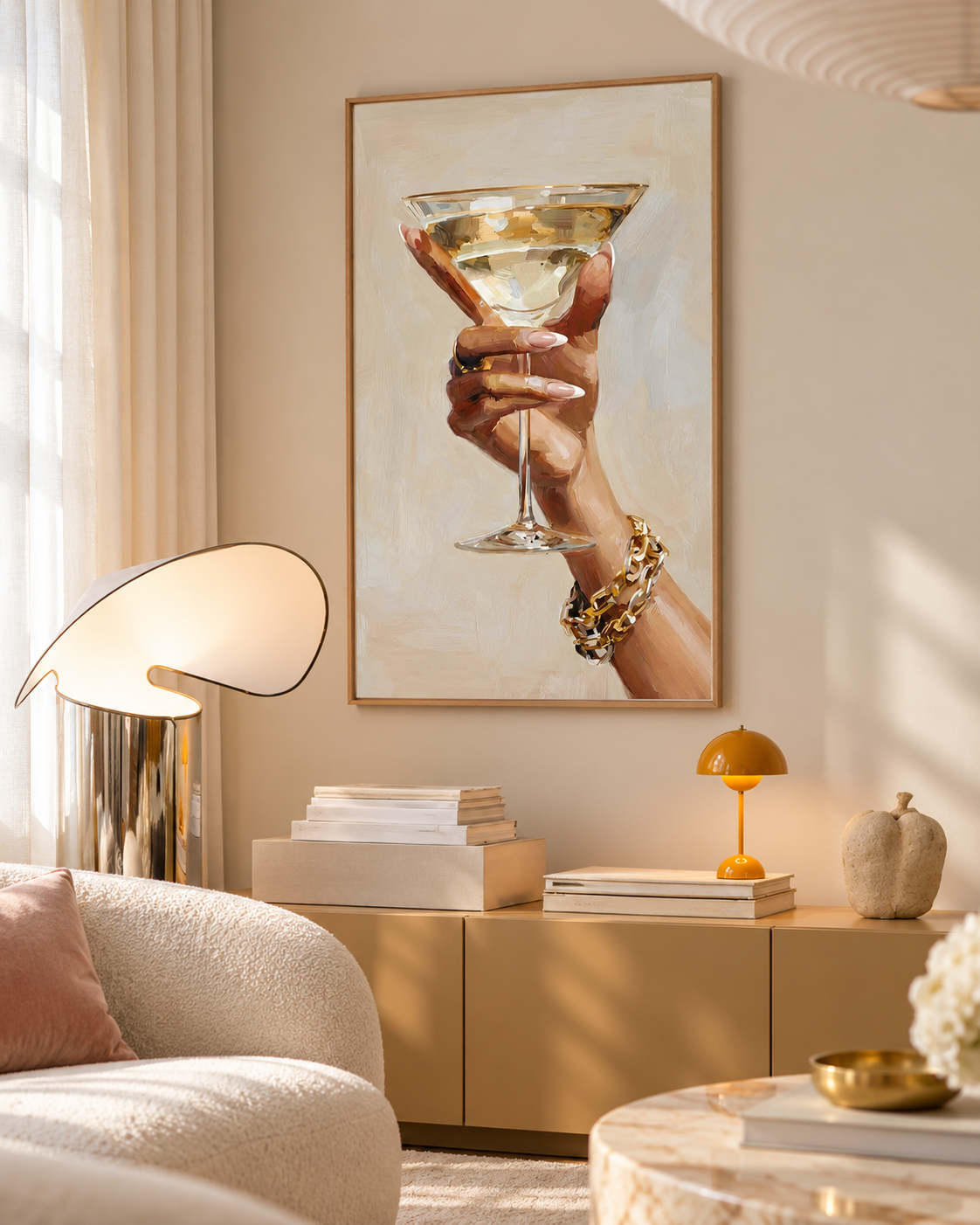 A Golden Toast — Martini Glass