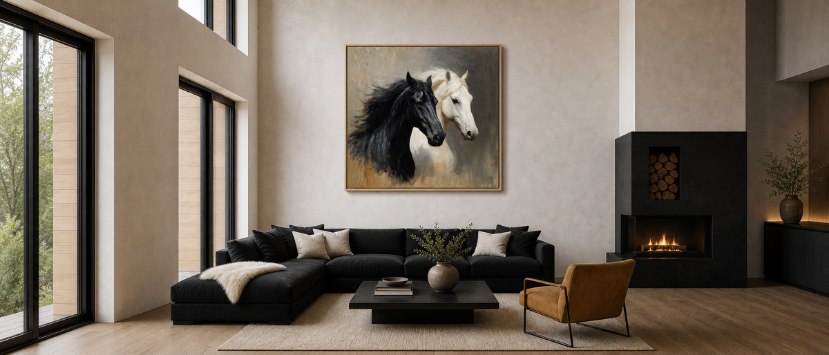 Black and White Horses