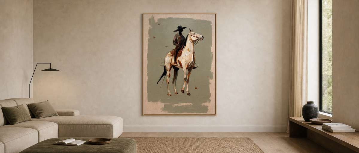 Vaquero on White Horse