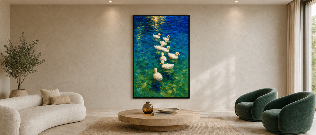 Ducklings on Sunlit Turquoise Water